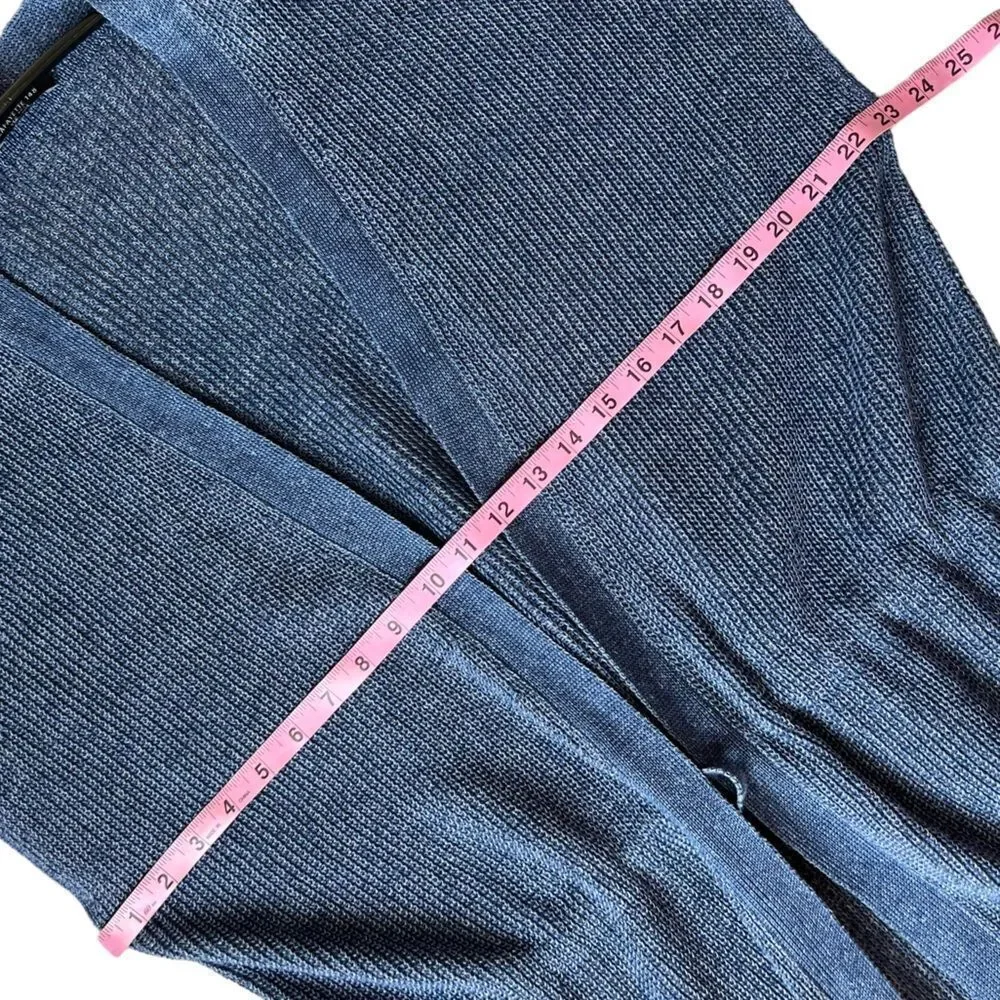 Lafayette 148 Hemp Blue Marled Long Line Cardigan Vest